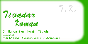 tivadar koman business card