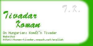 tivadar koman business card